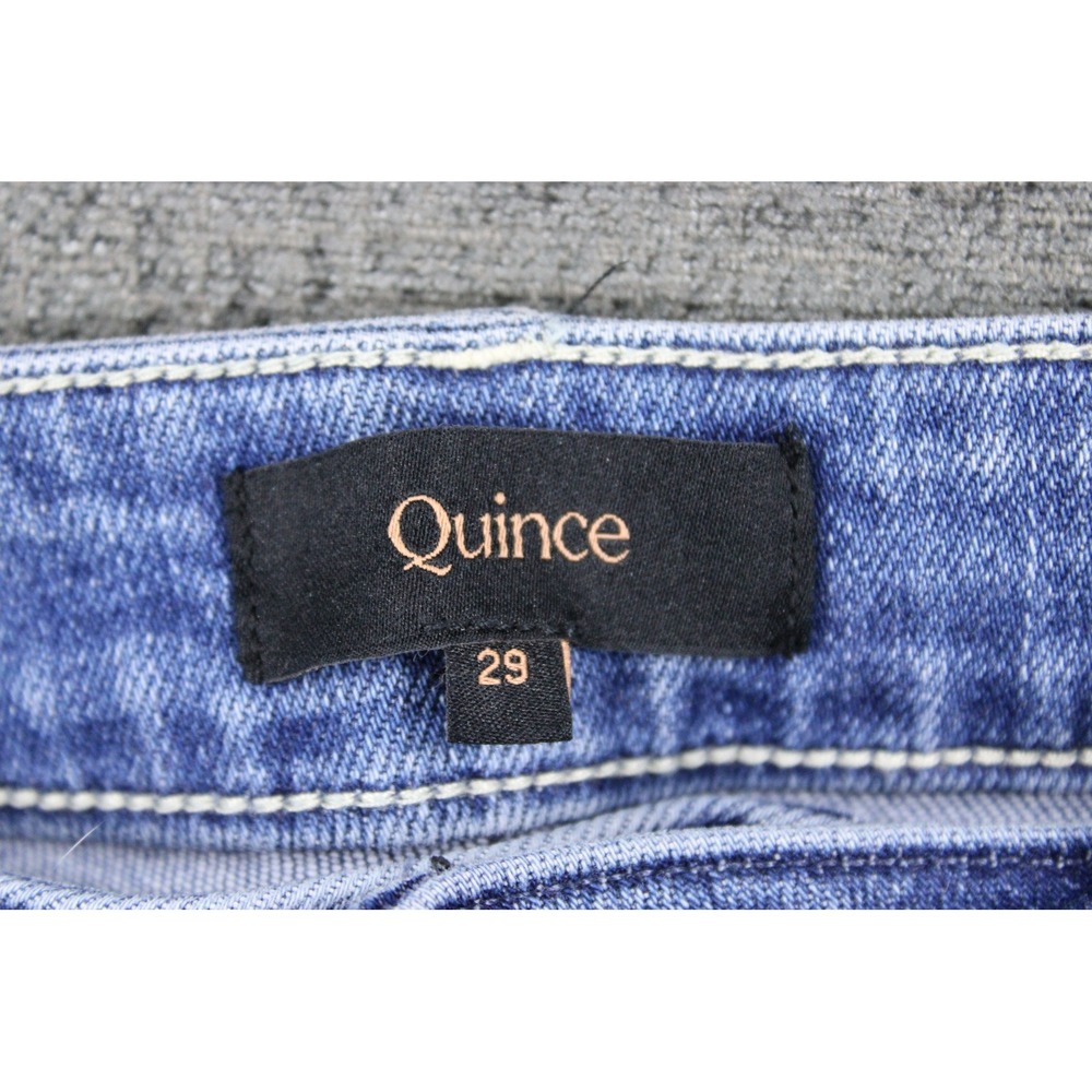 Quince Womens Straight Leg Jeans Medium Wash Blue Denim Size 29 Mid Rise - Picture 10 of 11